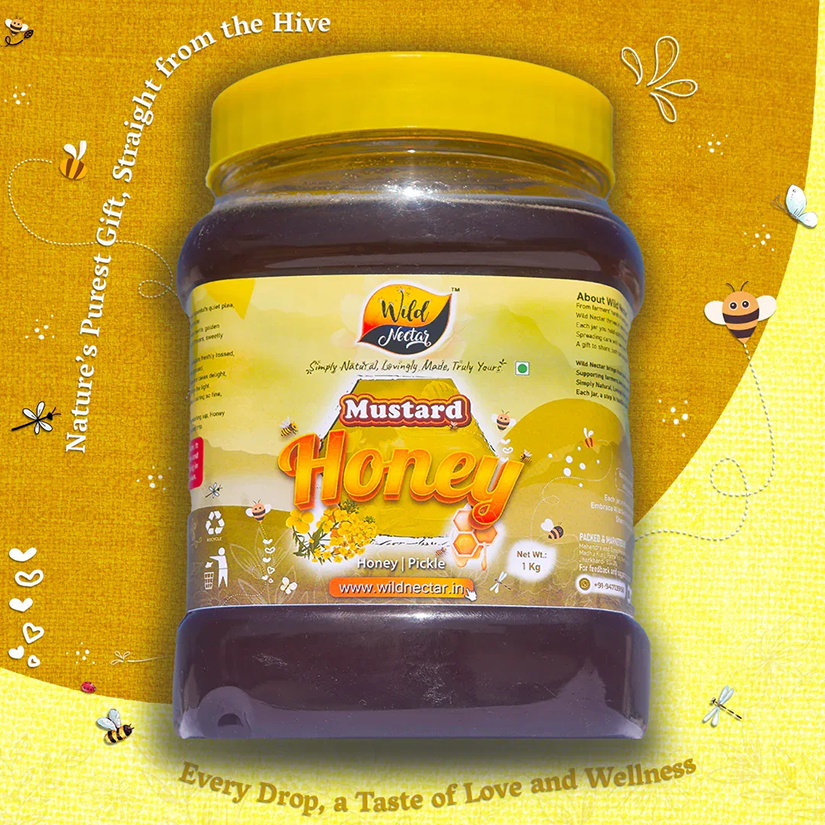 Premium Mustard Honey 1000g - Bulk Distinctive, Natural, and Organic Honey Product Image 1