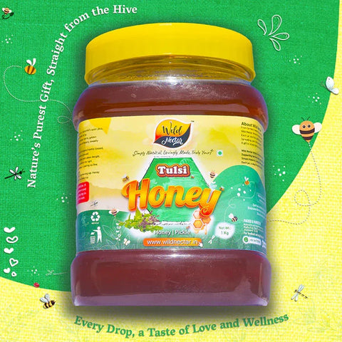Premium Tulsi Honey 1000g - Bulk Herbal, Natural, and Organic Honey Product Image 1